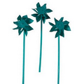 Pinwheel w/ Logo, Teal Plastic 4" dia